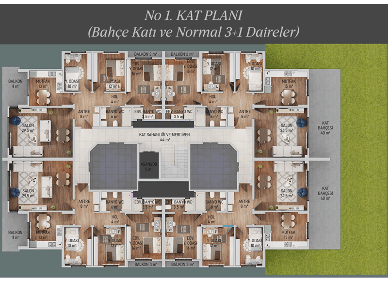 1. Kat Planı Daire